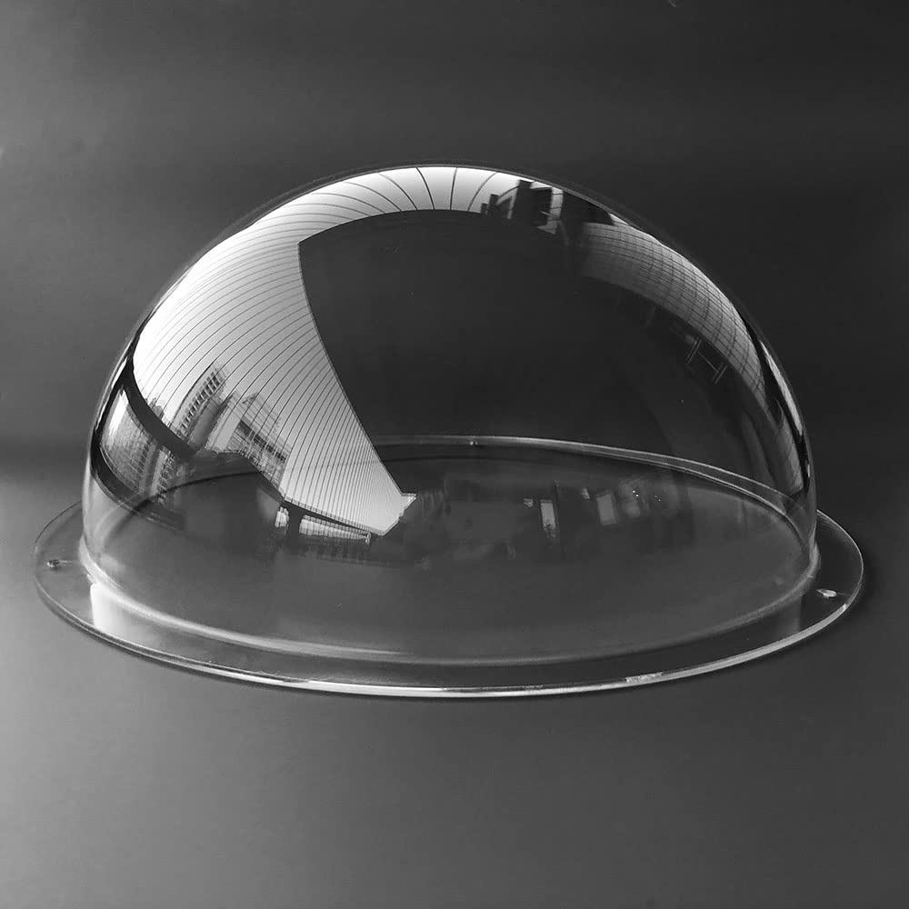 OwlCat Big Size Diameter 13.3 inch/340MM Acrylic Dome Flange Clear Plastic Hemisphere Indoor/Outdoor CCTV Replacement Clear Dome Camera Cover Security