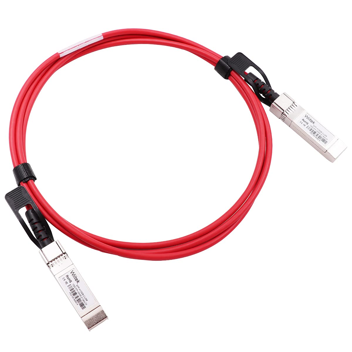 [Red Colored] 2m 10G SFP+ DAC Twinax Cable, 10Gbase-CU SFP+ Copper Cable, Compatible for Cisco SFP-H10GB-CU2M, Ubiquiti, Juniper, Mellanox, Mikrotik