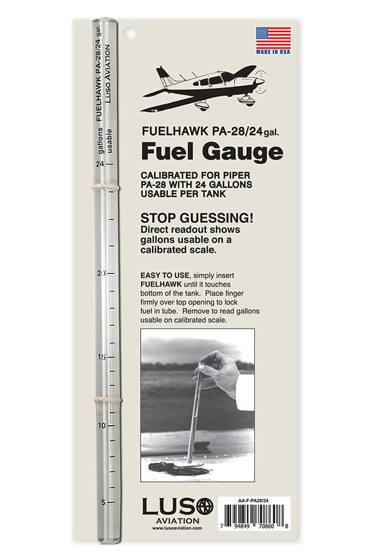 Luso Aviation Fuelhawk Aircraft Fuel Gauge, Piper PA-28-24 Gallon