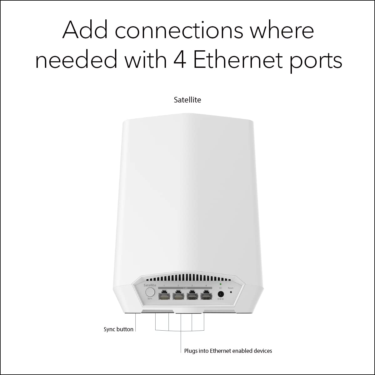NETGEAR Orbi Pro WiFi 6 Tri-Band Mesh Add-on Satellite (SXS50) for Business or Home, Coverage up to 2,500 sq. ft, 75 Devices, AX5400 802.11AX (up