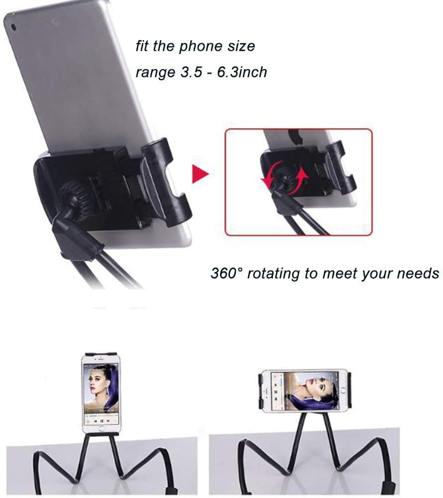 Lazy Cell Phone Mount Hanging on Neck, Hsxxf 360 Rotating Neck Holder DIY Flexible Mount Stand Multiple Functions Flexible Lazy Bracket for Phone