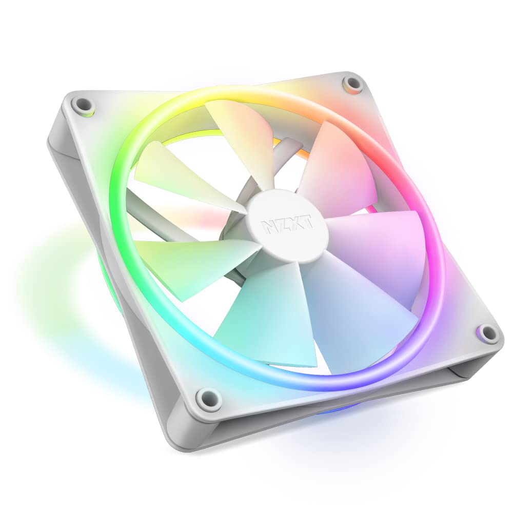 NZXT F140 RGB Duo - 140mm Dual-Sided RGB PC Case Fan - White