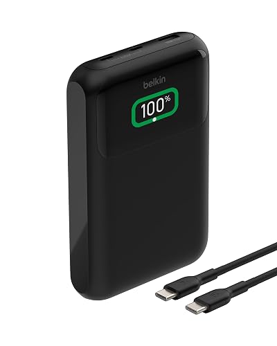Belkin Portable Charger Power Bank, 3-Port Laptop Power Bank 20000 mAh, USB-A & USB-C Chargers Fast Charging 65W Ports for MacBook, Apple iPhone 17