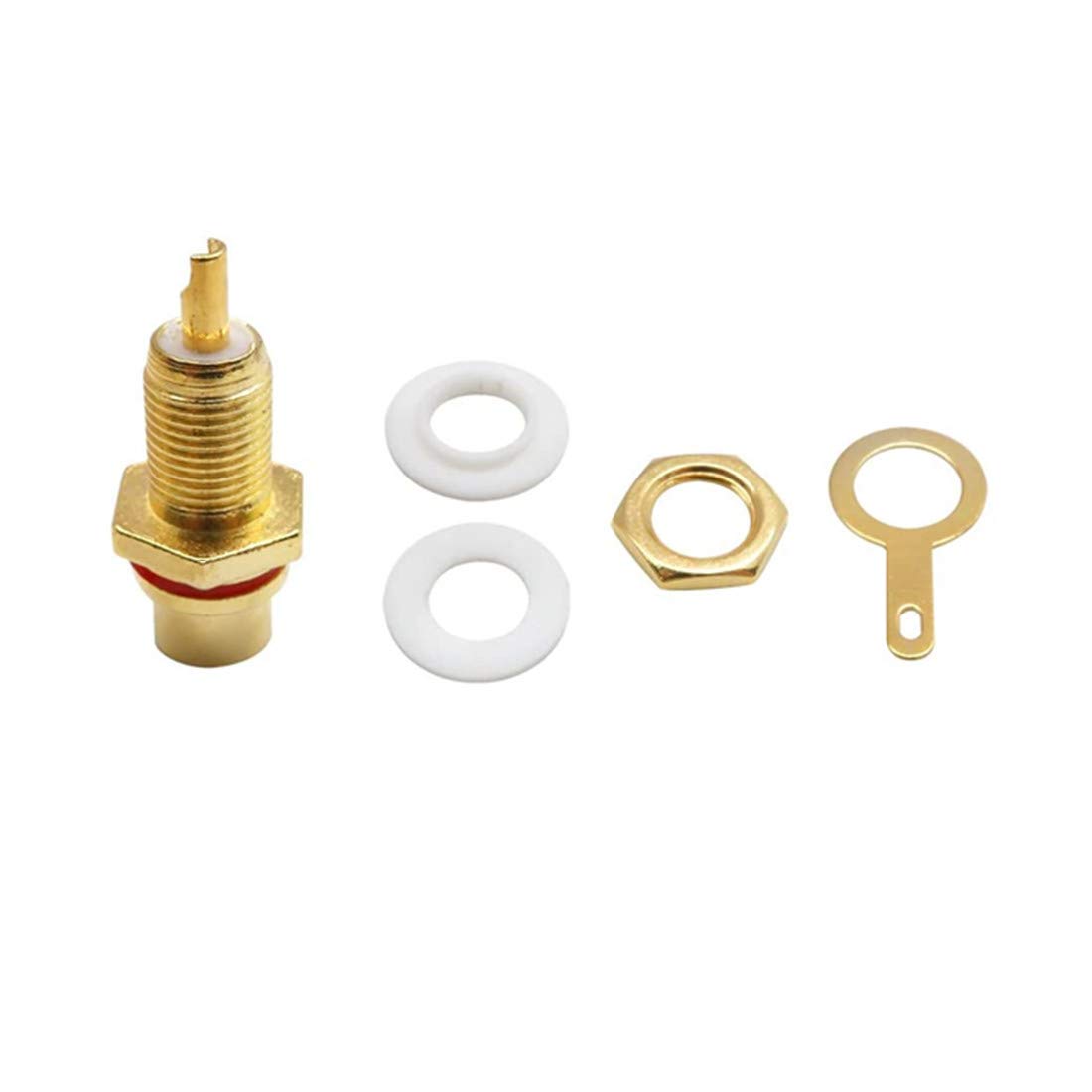 bnafes RCA Female Panel Mount Chassis Socket Jack Connector for Amplifier Audio Terminal RCA Plug10Pcs