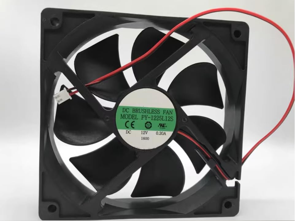 PY-1225L12S DC 12V 0.20A 120x120x25mm 2-Wire Cooling Fan
