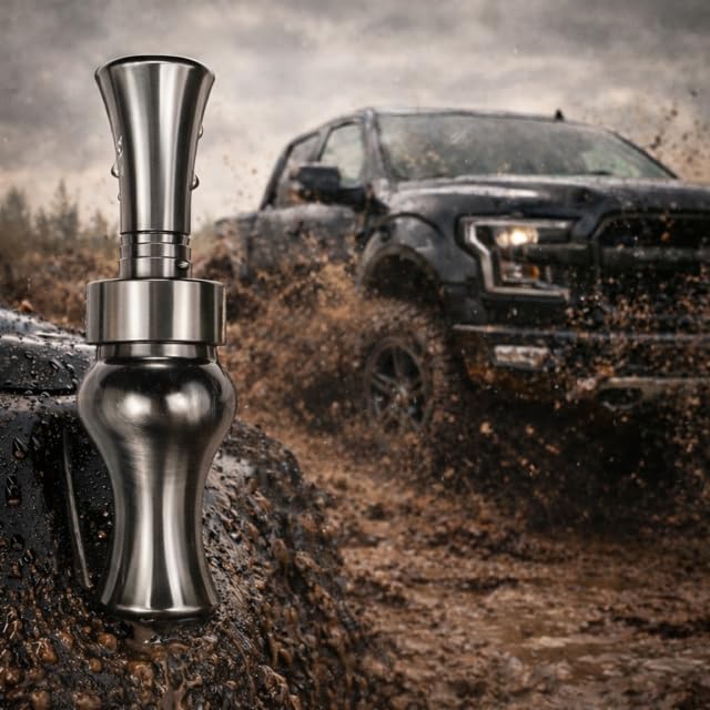 Duck Call Truck Antenna, Short 5.5 Inch Heavy Duty Anodized Aluminum Radio Antenna, Universal Kit Fits Most Trucks Including F150, F250, Clear Signal