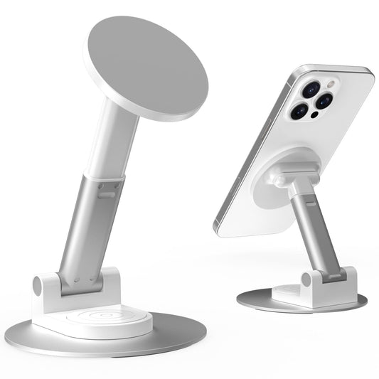 HZZADZXW Magnetic Phone Stand for MagSafe, Compatible for All Smartphones with Metal Ring, Height Adjustable Stand with 360° Rotation, Compatible