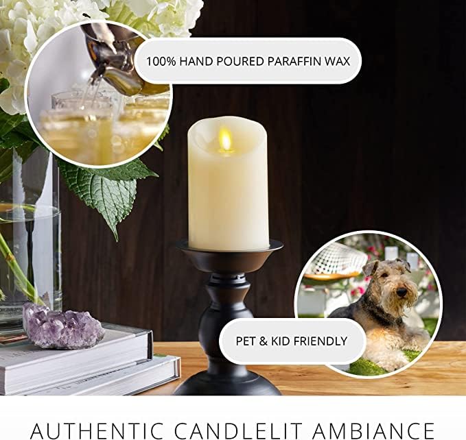 Oulex Flickering Pink Flameless Candles with Battery Operated Remote Control,Velas Artificiales para Decoracion Candels,Realistic LED Candles