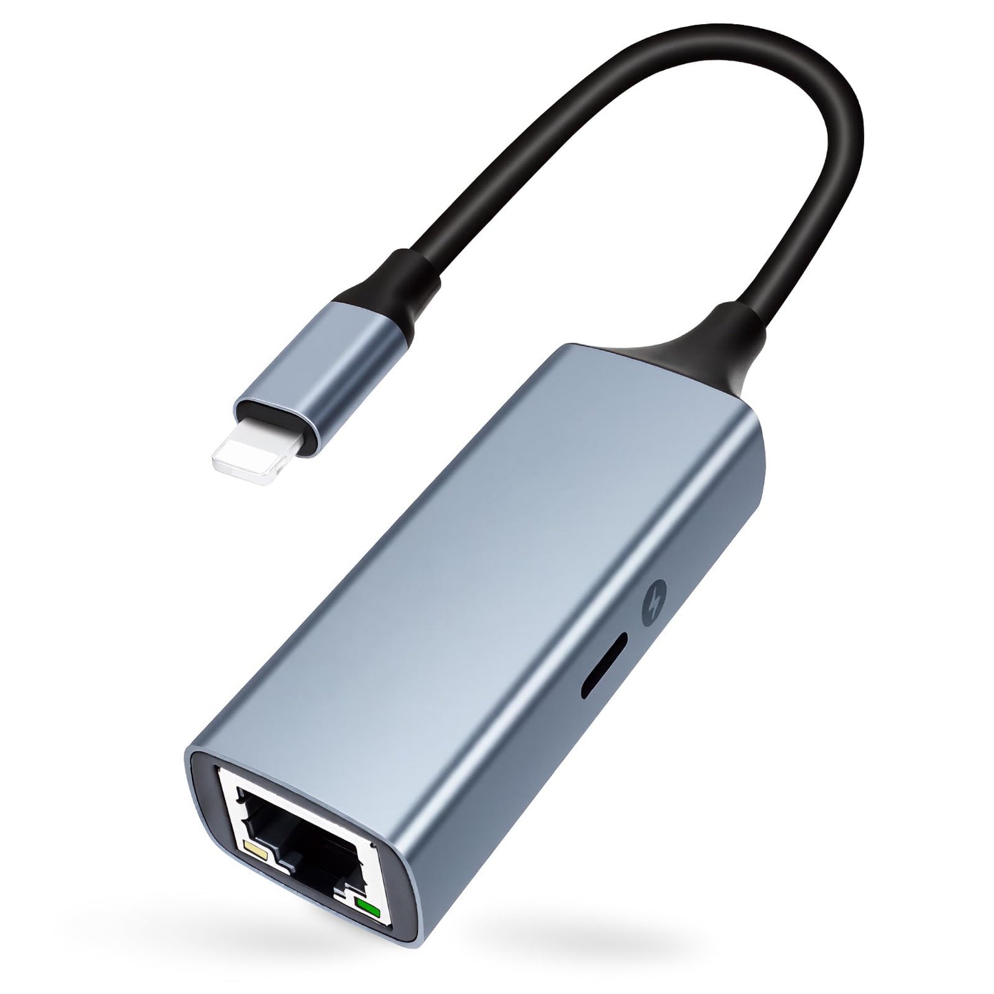 [MFi Certified] Lightning to Ethernet Adapter with Charging Port, 2-in-1 100Mbps Lightning to RJ45 Ethernet LAN Network Adapter, Compatible