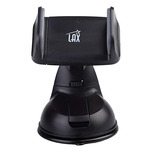 LAX Gadgets Premium Phone Car Mount - Strong Suction Cup Movable Jaws- Car Mount with Powerful Suction Cup for Windshield or Dashboard for All
