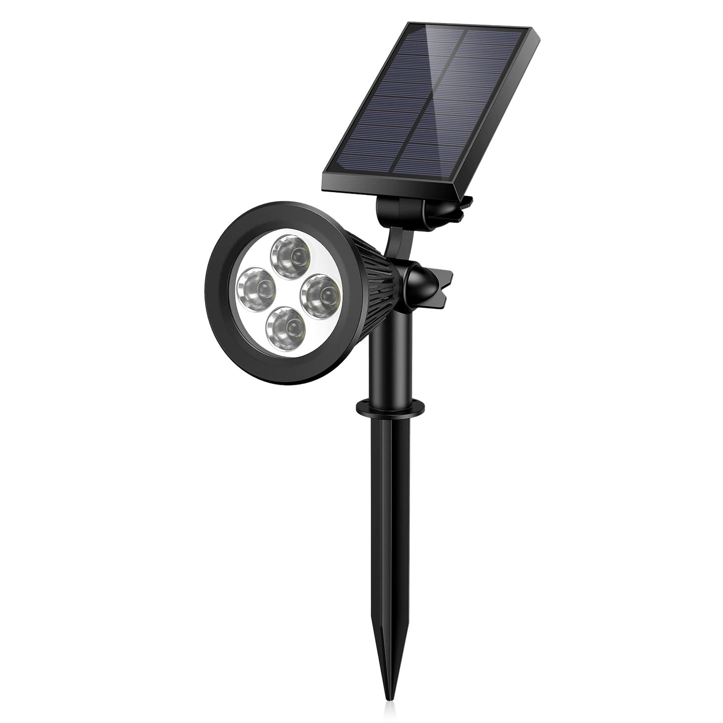 AMIR Solar Spotlights Outdoor Upgraded, Waterproof 1 Pack Security Landscape Lights 4 LED, Adjustable Solar Garden Light with Auto On/Off for Yard
