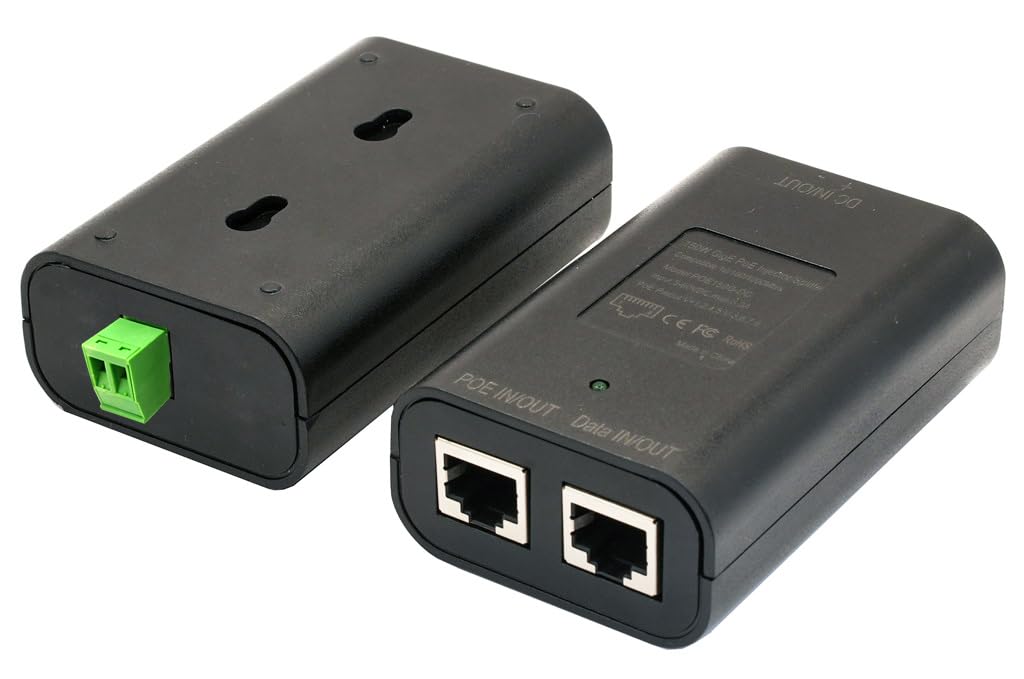 Gigabit DC PoE Injector | 12V 24V 48V (5-60V) DC Input | Max 3A 150W High Power 4 Pair Passive PoE Injector/Splitter, Compatible with Tycon Systems