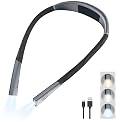 AIOLEKUP LED Neck Reading Light, Book Light for Reading in Bed, 3 Colors, Stepless Dimming Brightness, Bendable Arms, Hand Free Rechargeable, Perfect