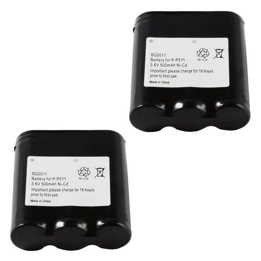Fenzer 2X Home Phone Battery BG0011 for Panasonic P-P511 ER-P511 HHR-P402 / KX-TGA510M N4HKGMA00001 / KX-TGA270 KX-TGA270S / GE 26400 86400 GE-TL26400