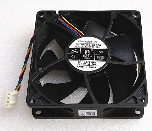 Zyvpee® 80x80x25mm EFH-08E12W-IP01 8cm 12V 0.7A 3VRGY 53.45CFM 4Wire Case Fan