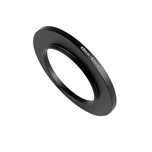 JOYTOLIN 43-62mm Metal Step-Up Ring Adapter Compatible with Mirrorless Cameras DSLR Lens, UV CPL ND Filter Thread Converter, Black