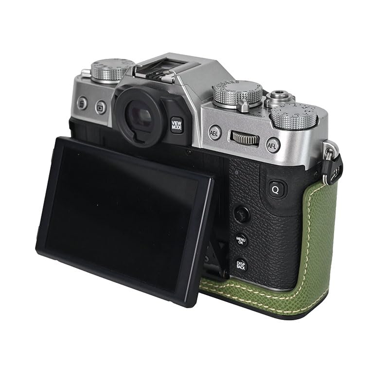 BMAOLLONGB X-T30 III Case, Handmade PU Leather Half Camera Case Bag Cover Bottom Opening Version for Fujifilm XT30 X-T30 III/II With Hand Strap