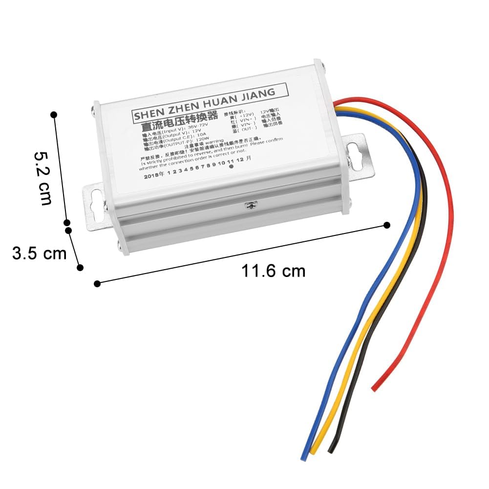 DC Converter, Step-Down Power Supply Module 36V-72V to 12V 10A 120W for 12V Electronic Devices