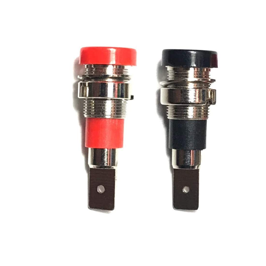 BfyBest Black and Red 4mm Banana Jack Socket Female Adapter Panel Mount Binding Post for 4mm Banana Plug Connectors(8Pcs)
