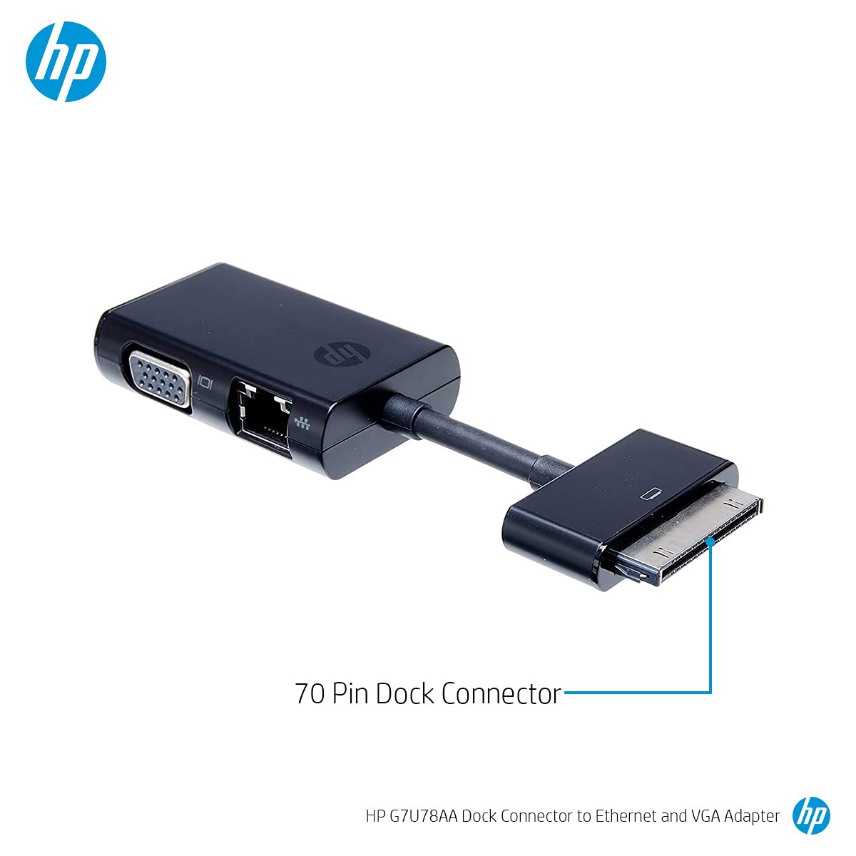 HP Dock Connector to Ethernet & VGA Adapter G7U78AA