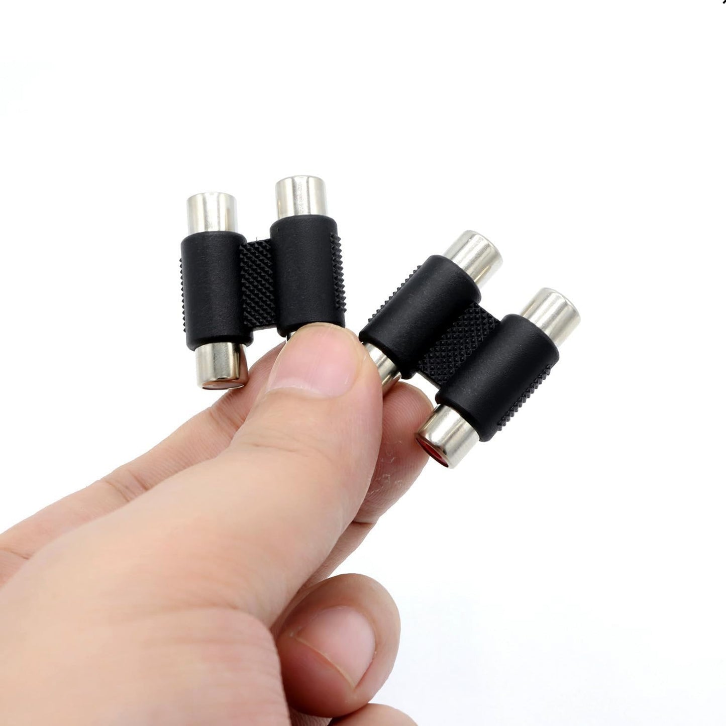 ZXUEZHENG 2 Pack RCA Female to Female Coupler,Dual Coupler, Barrel Connectors, Stereo Audio Video Cable Adapter Coupler Panel Mount?2 Female