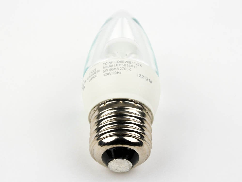 TCP LED5E26B1127K LED Bulb, B11 E26, 5W (40W Equiv.) - Dimmable - 2700K - 300 Lm.