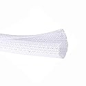QCSIW 1/4" x50ft Split Sleeve Cable Organizer - Wire Protector Sleeving for Desk, PC, TV, Home Office | Cord Management Cover, Easy Install, White