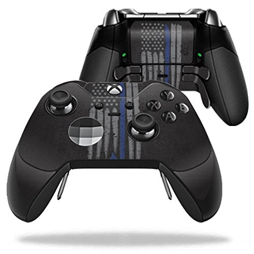 MightySkins Skin Compatible with Microsoft Xbox One Elite Controller - Thin Blue Line K9 | Protective, Durable, and Unique Vinyl wrap Cover | Easy