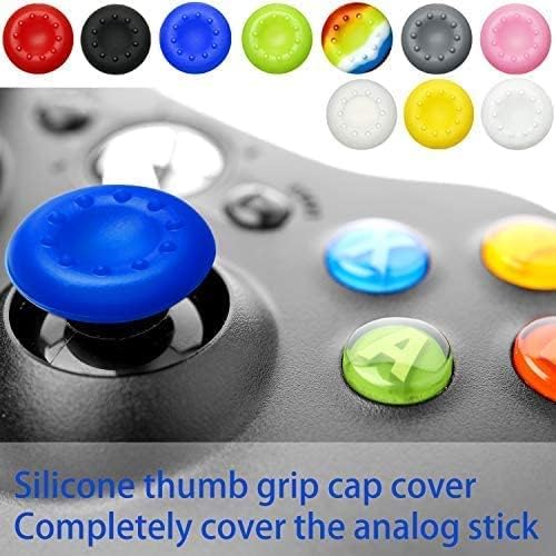 24-Pack Anti-Slip Silicone Thumb Grip Caps, 12 Colors High Sensitivity Joystick Covers with 360° Textured Dots for PS5 PS4 Xbox Series X/S Xbox One