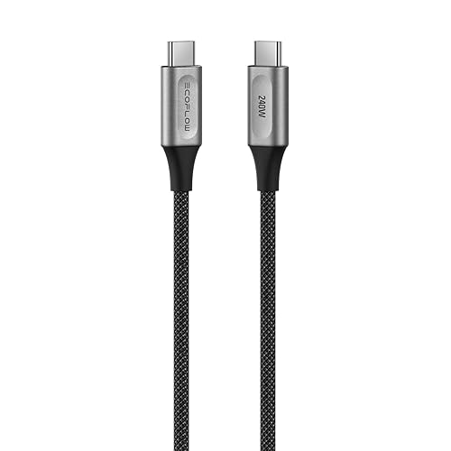EF ECOFLOW Rapid Pro USB-C to USB-C Cable (240W, Nylon), 240W Dual USB-C Charging, 6 ft.Type C Charger