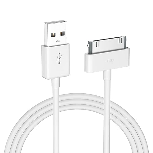 sarmert Apple Certified 30 Pin USB Charging Cable, 4.0ft USB Sync Charging Cord iPhone Compatible for 4 4s 3G 3GS iPad 1 2 3 iPod Touch Nano White (1