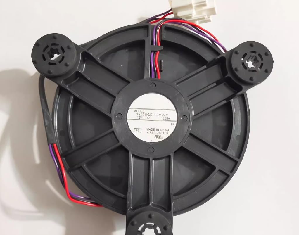 12038GE-12M-YT DC 12V 0.26A 3-Wire Refrigerator Cooling Fan