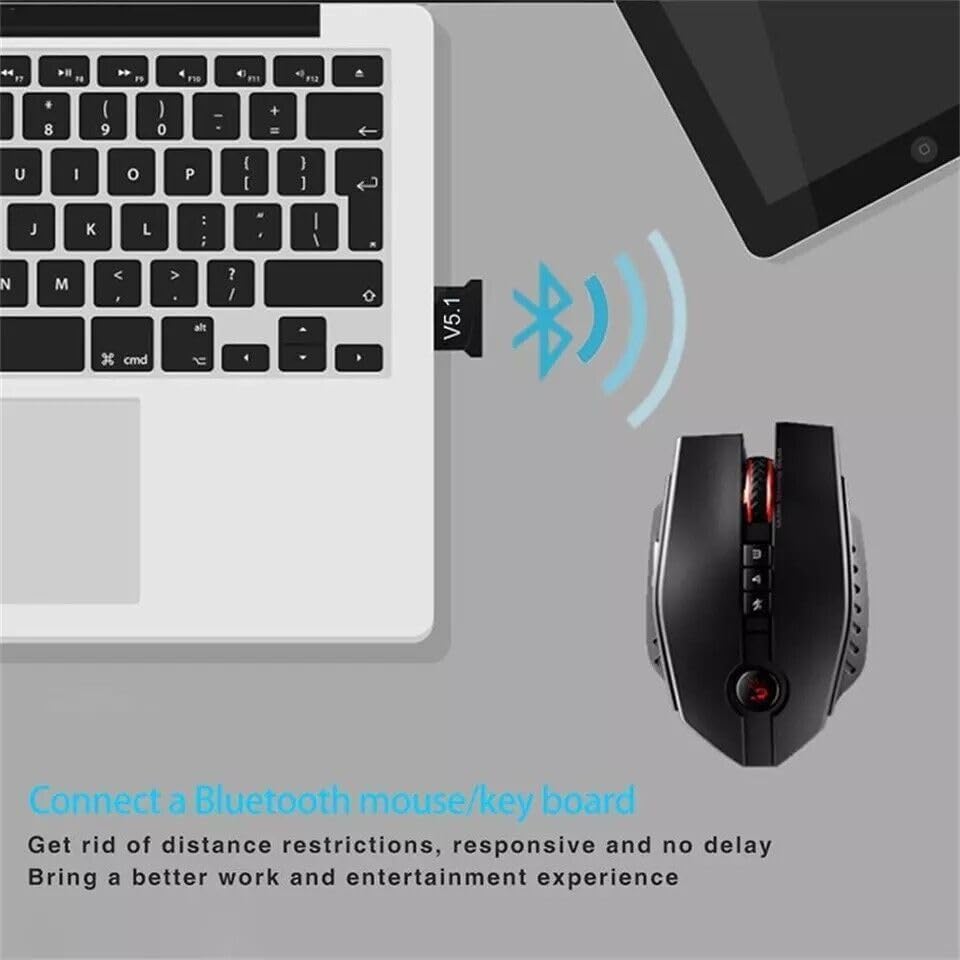 USB Wireless Bluetooth Adapter, Bluetooth 5.1 USB Adapter Receiver Audio Transmitter Wireless Receiver Dongle for Desktop, Laptop, Speaker