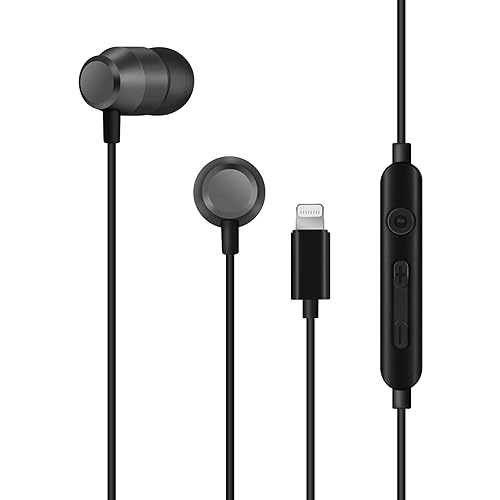 PALOVUE Lightning Headphones Earbuds Earphones with Microphone Controller MFi Certified Noise Isolation Compatible iPhone 14 13 12 11 Pro Max iPhone…