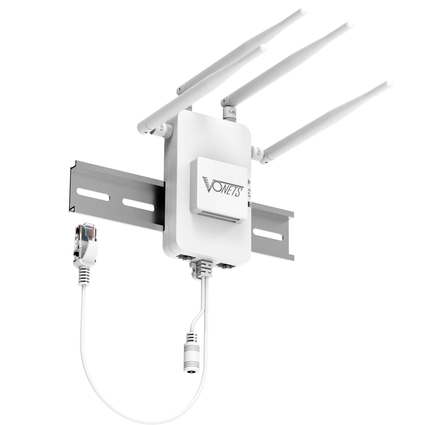 Vonets 1800Mbps WiFi to Ethernet Adapter 5.8GHz Wireless Bridge, 2-Port Gigabit PoE Compatible, WiFi Bridge for 4K Streaming/Gaming/Smart TV