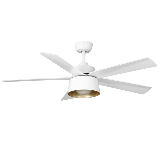 kathy ireland HOME KICF58315 52" Pinkman Ceiling Fan with Light & Remote, Damp Rated Indoor/Outdoor, Energy-Efficient 6-Speed DC Motor, Modern Design