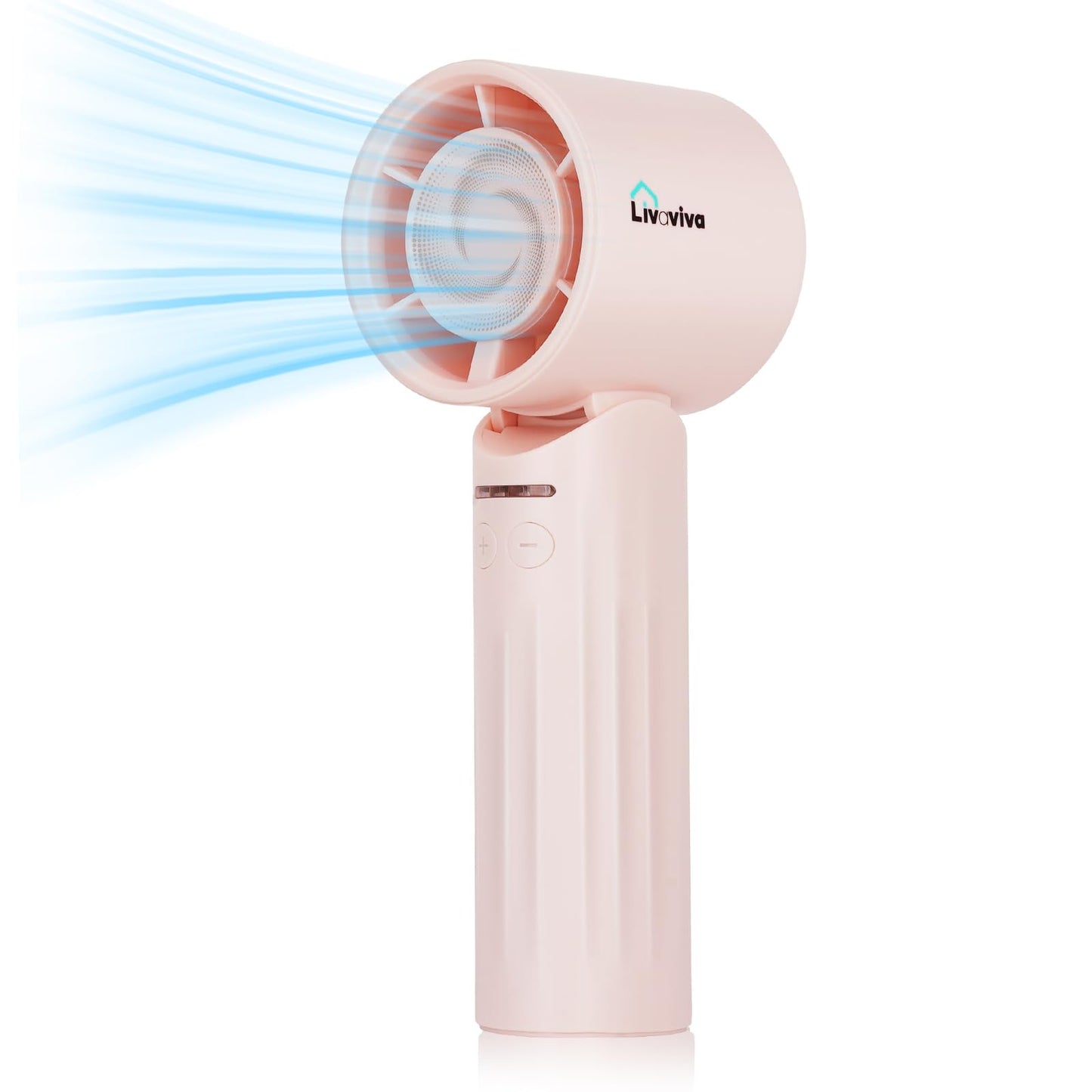 LIVAVIVA Handheld fan, adjustable blowing angle, mini portable turbo fan, USB Type-C rechargeable, infinitely variable speed high-speed personal fan