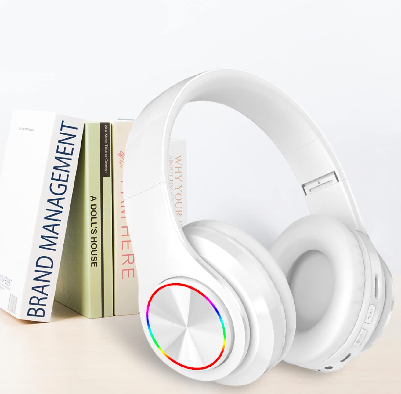 Fragolucyou Wireless Bluetooth Headphones-Colorful Lights,Foldable,Bluetooth 5.0,10 m Range,Stereo Surround,Built-in Microphone,Comfortable affixed…