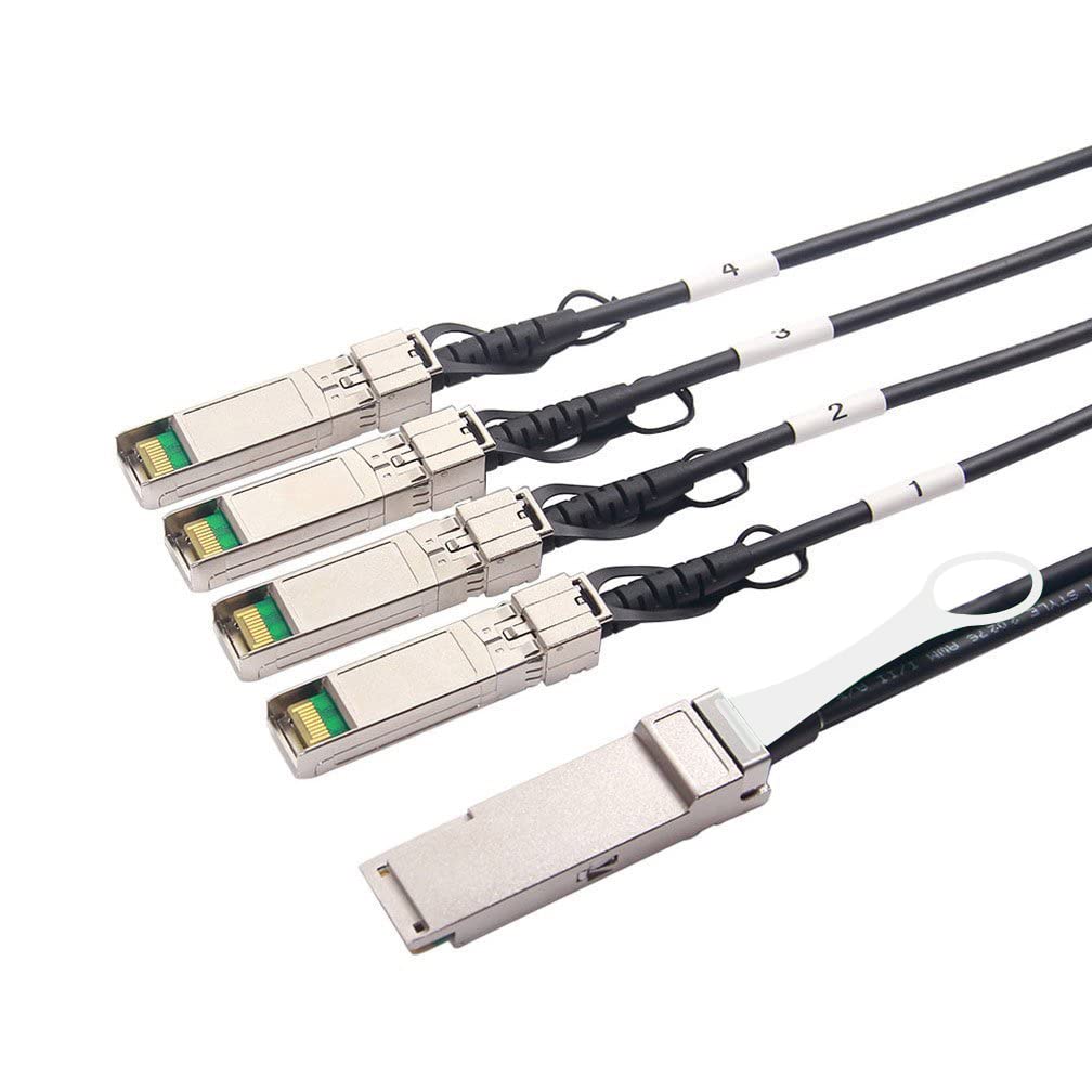 10Gtek 40G QSFP+ to 4xSFP+ Breakout DAC for Cisco QSFP-4SFP10G-CU1M - 40GBASE-CR4 Passive Direct Attach Copper Twinax QSFP to SFP Cable for Cisco