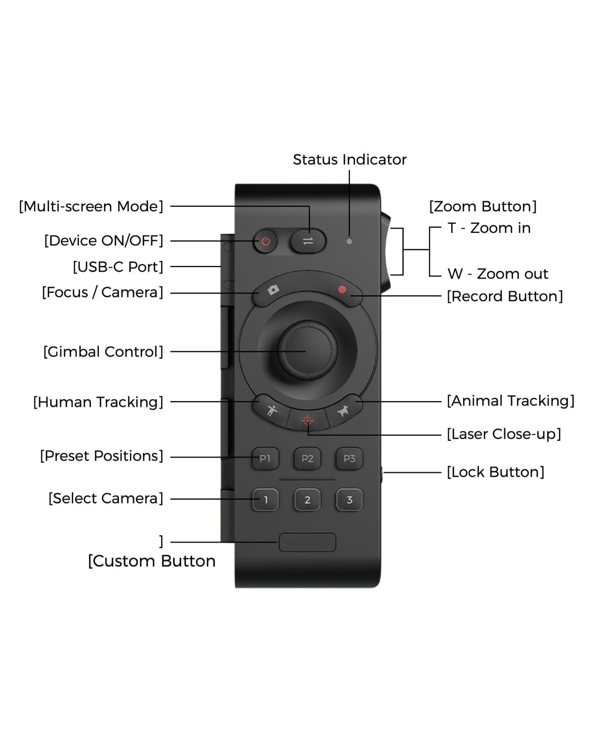 OBSBOT Tail Series Smart Remote Controller, PTZ Control via Gimbal Button or Wrist Movements, Bluetooth Wirelessly Connect up to 3 OBSBOT Tail 2/Air