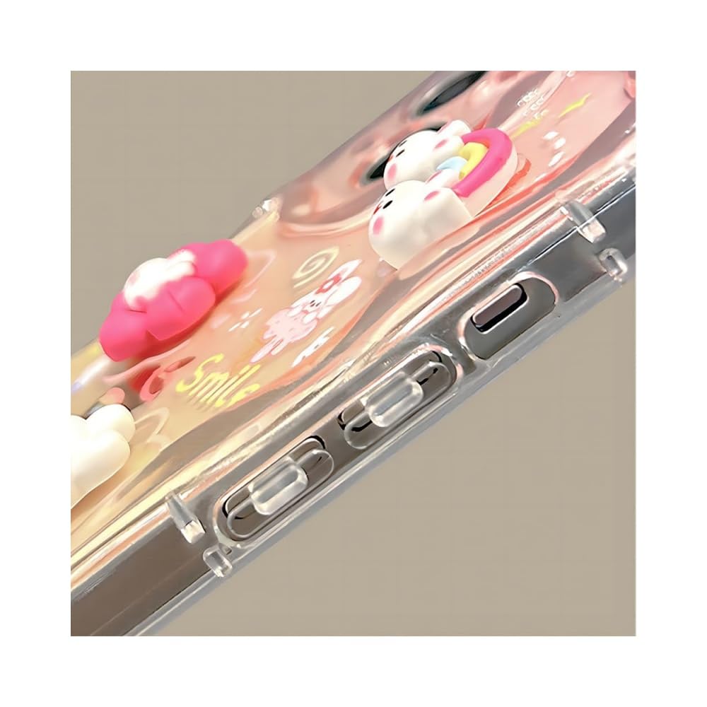 Dzdcase Designed for iPhone Case,Cute Rainbow Rabbit Duck Kawaii Cartoon Animal Wristband Strap Bracelet Chain Soft Shockproof Cover Phone Case