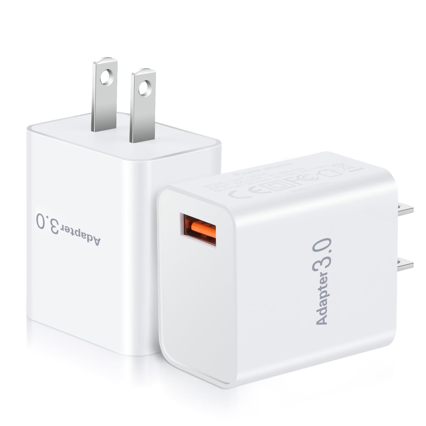 USB Wall Plug, OKRAY 2-Pack 18W Fast Charging Block 5v/3a Type A Box