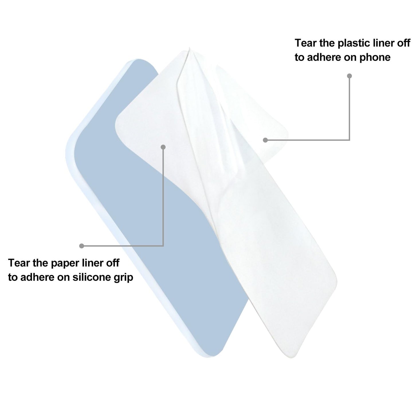 Replacement Reusable Adhesive for Suction Grip 3.24x2.24''- Compatible with OCTOBUDDY Classic, Removable Double-Sided Stickers (Pack of 5) (Clear)