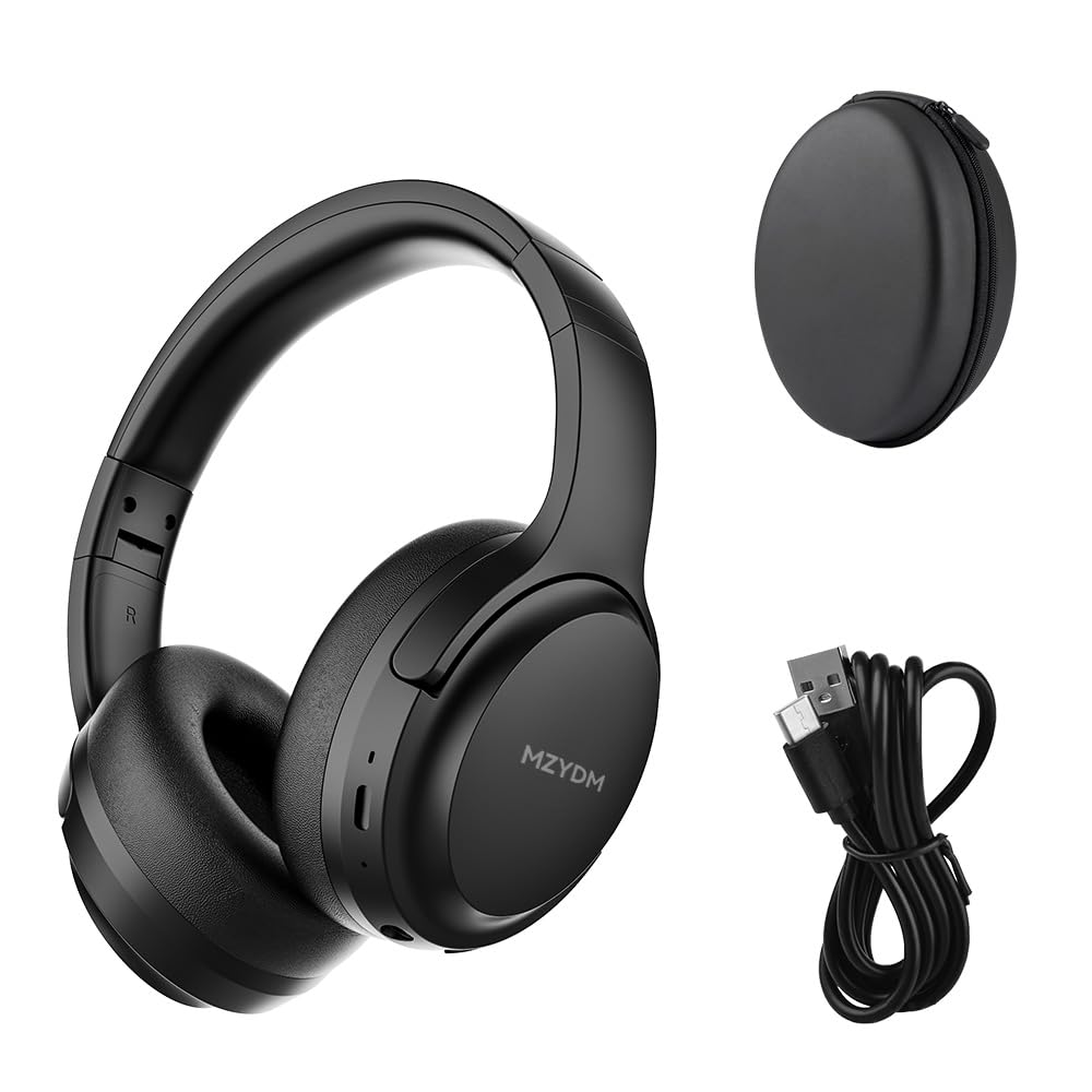 MZYDM Bluetooth Headphones Over Ear, 40 Hours Playtime Wireless Headphones with Microphone,5.3 Bluetooth, HiFi Stereo Foldable Lightweight Headset