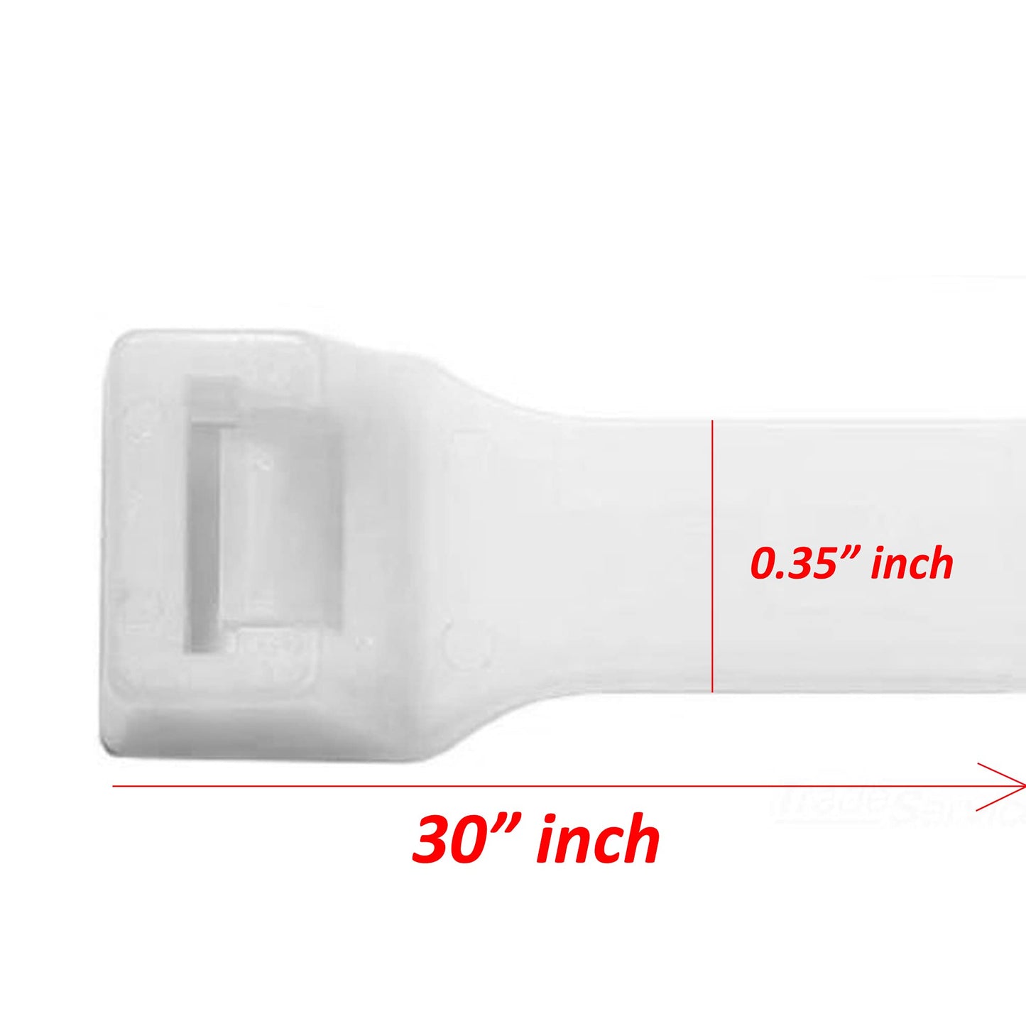 Wideskall® 12 Pieces 30" inch Extra Long x 0.35" inch Heavy Duty White Nylon Cable Zip Ties HVAC Duct Straps UV Stabilized for Outdoor work