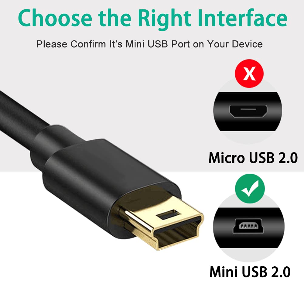 SCOVEE Mini USB Cable for Canon PowerShot Rebel EOS DSLR ELPH Digital Camera,Mini B Cord for GoPro Hero 3+,HD,MP3 Player,PS3 Controller