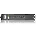 TrickleStar TS1206 4 Outlet PRO Series Surge Protector with 2 USB Charging Ports, 1080 Joules, Ceramic, Fireproof Surge Protection, Reduce Plug-Load