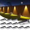 JOFIOS Solar Fence Lights 12 Pack, 50 Lumens Outdoor Fence Solar Lights with 12 Modes RGB Color Glow LED Solar Lights Outdoor Waterproof, Solar Lights