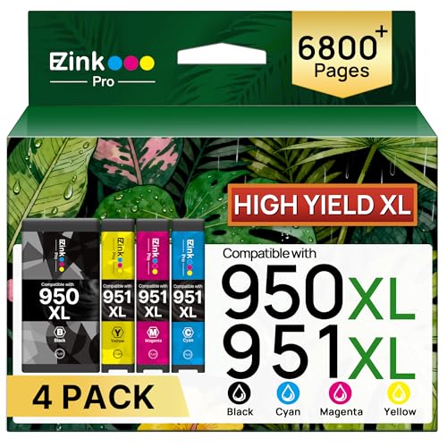 950XL 951XL Ink Cartridge 950 951 Combo Pack Compatible for Pro 8600 4 Pack