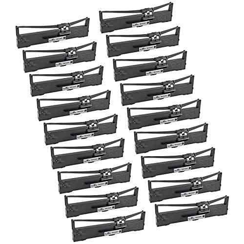SPEEDYINKS Compatible Printer Ribbon Cartridge Replacement for Epson S015337 (Black, 18-Multipack) Compatible with The Following Epson Printer Model